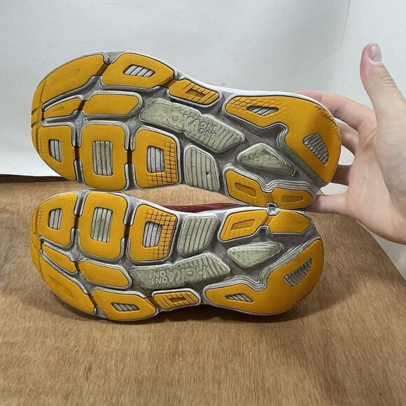 Hoka One One Bondi 7 Womens Size 7 Running Shoes Orange Sneakers - Picture 7 of 9